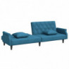 Schlafsofa mit Armlehnen Blau Samt