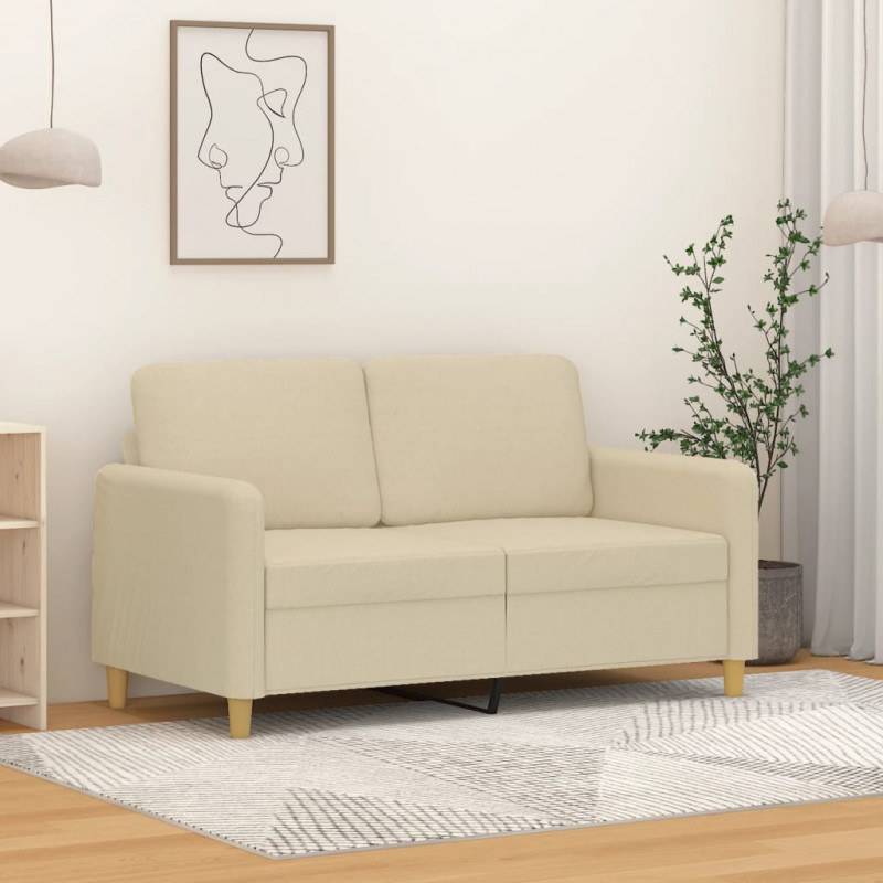 2-Sitzer-Sofa Creme 120 cm Stoff