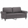 2-Sitzer-Sofa Grau 140 cm Kunstleder