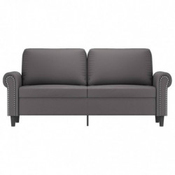 2-Sitzer-Sofa Grau 140 cm Kunstleder