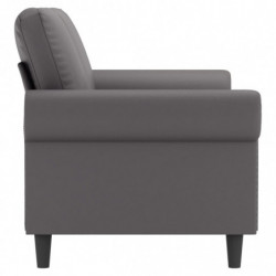 2-Sitzer-Sofa Grau 140 cm Kunstleder