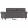 2-Sitzer-Sofa Grau 140 cm Kunstleder