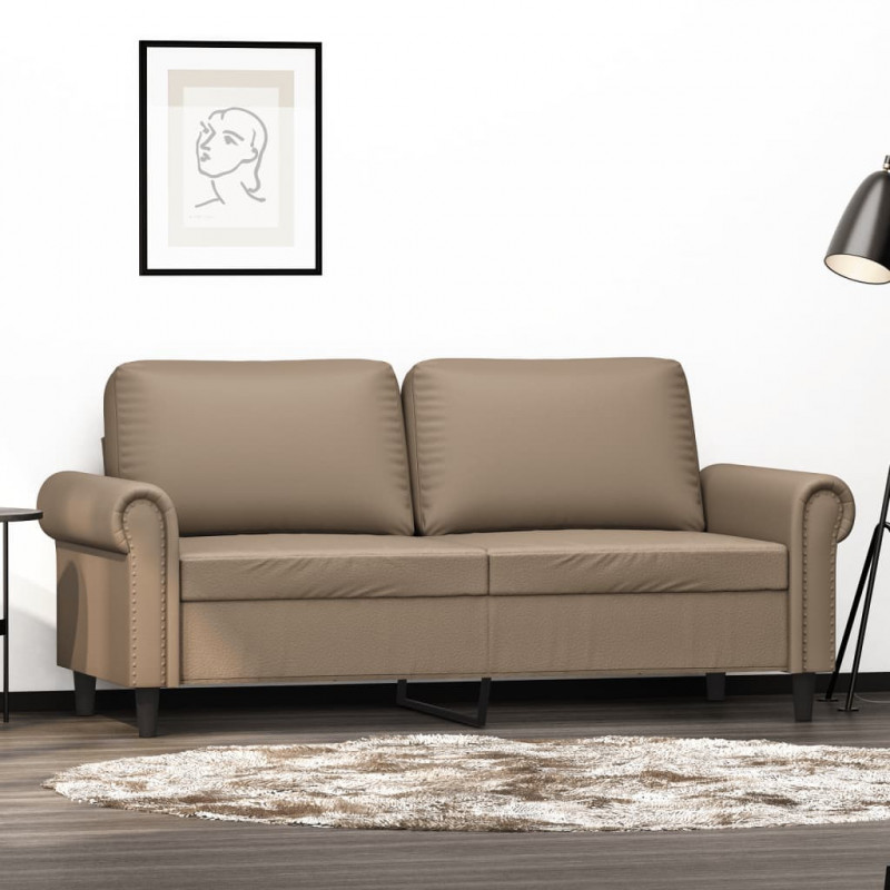 2-Sitzer-Sofa Cappuccino-Braun 140 cm Kunstleder