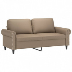 2-Sitzer-Sofa Cappuccino-Braun 140 cm Kunstleder