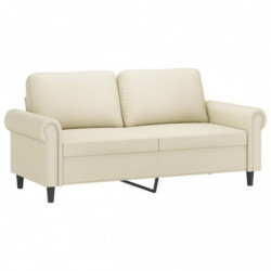 2-Sitzer-Sofa Creme 140 cm Kunstleder