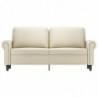 2-Sitzer-Sofa Creme 140 cm Kunstleder