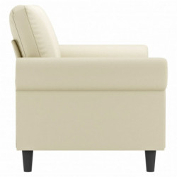 2-Sitzer-Sofa Creme 140 cm Kunstleder