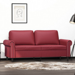 2-Sitzer-Sofa Weinrot 140 cm Kunstleder