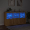 Sideboard mit LED-Leuchten Sonoma-Eiche 181,5x37x100 cm