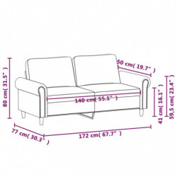 2-Sitzer-Sofa Hellgrau 140 cm Samt
