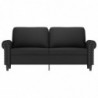 2-Sitzer-Sofa Schwarz 140 cm Samt