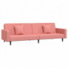 Schlafsofa 2-Sitzer mit 2 Kissen Rosa Samt