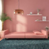 Schlafsofa 2-Sitzer mit 2 Kissen Rosa Samt