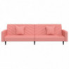 Schlafsofa 2-Sitzer mit 2 Kissen Rosa Samt