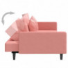 Schlafsofa 2-Sitzer mit 2 Kissen Rosa Samt