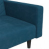 Schlafsofa 2-Sitzer mit 2 Kissen Blau Samt