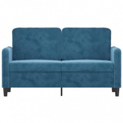 2-Sitzer-Sofa Blau 120 cm Samt