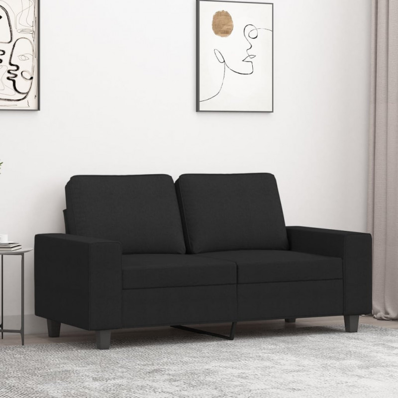 2-Sitzer-Sofa Schwarz 120 cm Stoff