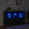 Sideboard mit LED-Leuchten Schwarz 162x37x100 cm