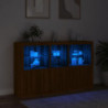 Sideboard mit LED-Leuchten Braun Eichen-Optik 162x37x100 cm