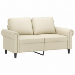 2-Sitzer-Sofa Creme 120 cm Kunstleder