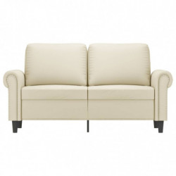 2-Sitzer-Sofa Creme 120 cm Kunstleder