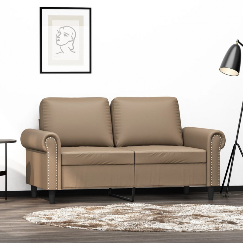 2-Sitzer-Sofa Cappuccino-Braun 120 cm Kunstleder