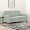 2-Sitzer-Sofa Hellgrau 140 cm Samt