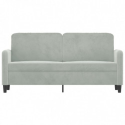 2-Sitzer-Sofa Hellgrau 140 cm Samt