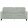 2-Sitzer-Sofa Hellgrau 140 cm Samt