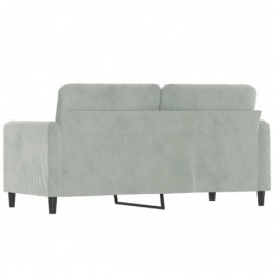 2-Sitzer-Sofa Hellgrau 140 cm Samt