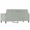 2-Sitzer-Sofa Hellgrau 140 cm Samt