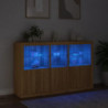 Sideboard mit LED-Leuchten Sonoma-Eiche 162x37x100 cm
