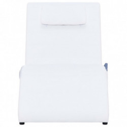 Massage-Chaiselongue mit Kissen Weiß Kunstleder