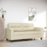 2-Sitzer-Sofa Creme 140 cm Kunstleder