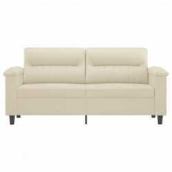 2-Sitzer-Sofa Creme 140 cm Kunstleder