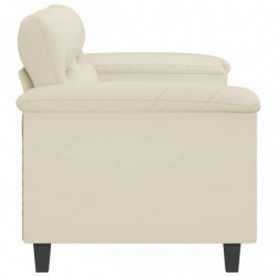 2-Sitzer-Sofa Creme 140 cm Kunstleder