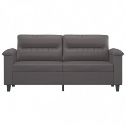 2-Sitzer-Sofa Grau 140 cm Kunstleder