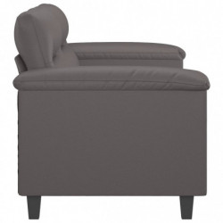 2-Sitzer-Sofa Grau 140 cm Kunstleder