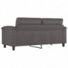 2-Sitzer-Sofa Grau 140 cm Kunstleder