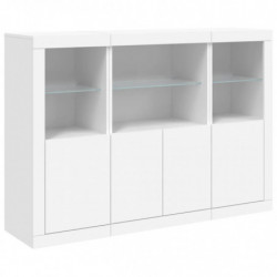 Sideboards mit LED-Leuchten 3 Stk. Weiß Holzwerkstoff