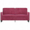 2-Sitzer-Sofa Weinrot 140 cm Samt