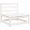 Gartensofa mit Hocker 2-Sitzer Weiß Massivholz Kiefer