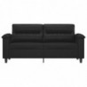 2-Sitzer-Sofa Schwarz 140 cm Kunstleder