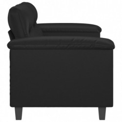 2-Sitzer-Sofa Schwarz 140 cm Kunstleder