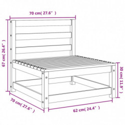 Gartensofas ohne Armlehnen 3 Stk. 70x70x67 cm Kiefernholz