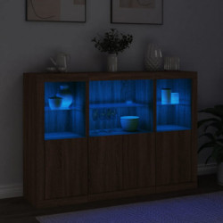 Sideboards mit LED-Leuchten 3 Stk. Braun Eichen-Optik