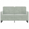 2-Sitzer-Sofa Hellgrau 120 cm Samt