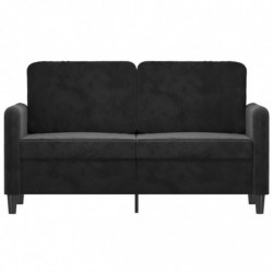 2-Sitzer-Sofa Schwarz 120 cm Samt