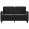 2-Sitzer-Sofa Schwarz 120 cm Samt